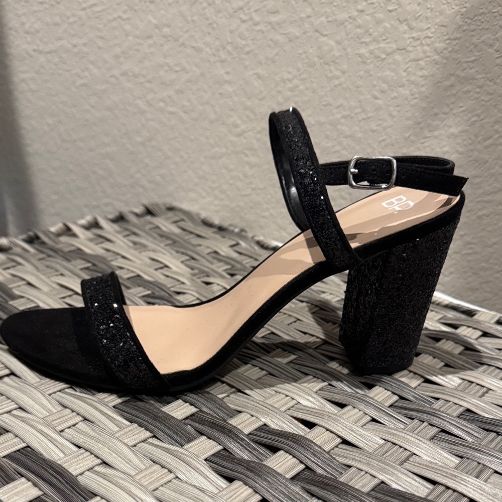 Elegant Black Block Heel Sandals